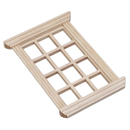minkissy Maßstab Holz Fensterrahmen DIY Dekoration für Puppenhaus Zubehör Robustes Wiederverwendbares Modell für Detailreiche Micro Landschaften von minkissy