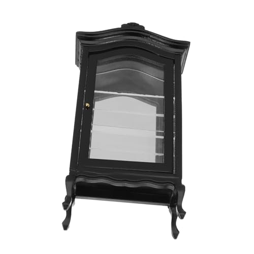 minkissy Maßstab Holzkabinett mit Gewölbtem Deckel Elegante Deko für Wohnzimmer und Sammlerstücke Einfacher Zusammenbau von minkissy