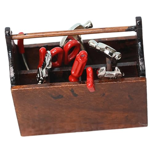 minkissy Maßstab mit Teiligem Holzwerkzeugset Leichte Puppenhaus Zubehör für Detailreiche Miniaturspielzeuge zur Dekoration und Geschenkidee von minkissy