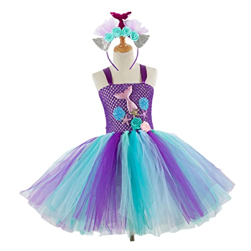 minkissy Meerjungfrauenkleid Für Mädchen Kleinkinderkleidung Kleine Meerjungfrau Kostüm Mädchen Paillettenkleid Meerjungfrauen Geburtstagskleid Kostümrock von minkissy
