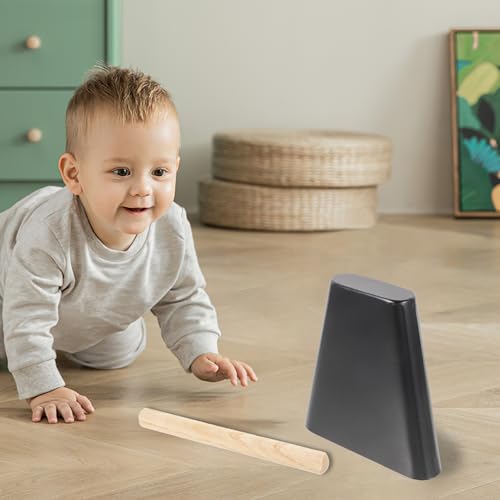 minkissy Metall Kuhglocke mit Holzstab Percussion Musikinstrument für Musikspielzeug Robust Schwarz von minkissy