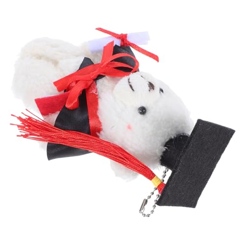 minkissy Mini Abschlussbär Plüsch Kuscheltier mit Doktorhut Weiches Stofftier für Mädchen Süße Abschlussfeier Deko und Ängstefreies Valentinstagsspielzeug mit Anhänger von minkissy