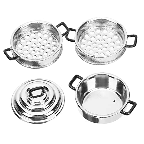 minkissy Mini Dampfgarer Realistische Küchen für Pädagogisch Fördert Kreativität und Motorische Fähigkeiten Schichtiger Steamer Nachbildung für Rollenspiele von minkissy