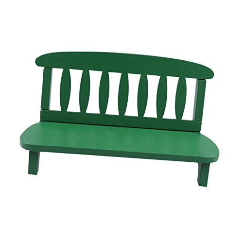 minkissy Mini Holzsofa Modell Vintage Foto Requisiten für Kreative Raumgestaltung Dekorativer Holzstuhl Ornament Grün für Zuhause Büro und Dekoration von minkissy