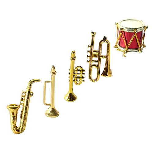 minkissy Mini Klassisches Musikinstrument Modell Detailreiche Miniatur Saxophon Trompete Schlagzeug Realistische Puppenhaus Dekoration Mini Haus Zubehör für Musikzimmer minkissy Mini Klassisches Musikinstrument Modell Detailreiche Miniatur Saxophon Trompete Schlagzeug Realistische Puppenhaus Dekoration Mini Haus Zubehör für Musikzimmer von minkissy