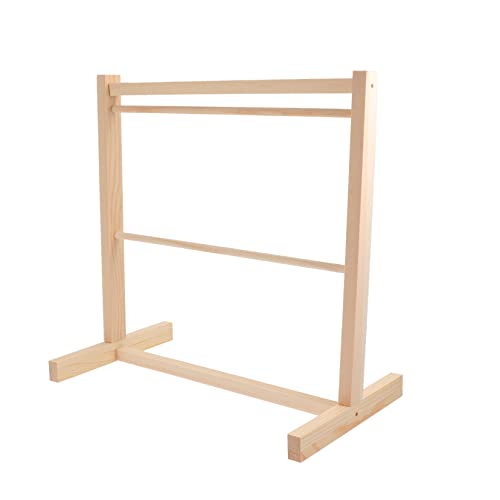 minkissy Mini Puppenkleiderständer aus Holz Doppellagiges Aufbewahrungsregal für Puppenkleidung Glatte Oberfläche Platzsparend für Kinderzimmer und Puppenzubehör von minkissy