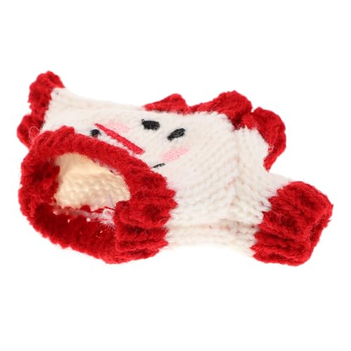 minkissy Mini Puppenpullover für Teddybären Weihnachtliches Design Festlicher Roter und Weißer Strickpullover DIY Puppenkleidung Zubehör als für Dekoration von minkissy