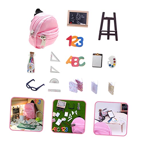 minkissy Mini Puppenrucksack Set mit Miniatur Schulzubehör Leichte Waschbare Stoffmaterialien Realistische Details Stabiles Design für Puppenhaus Dekoration und Fantasievolles Spiel minkissy Mini Puppenrucksack Set mit Miniatur Schulzubehör Leichte Waschbare Stoffmaterialien Realistische Details Stabiles Design für Puppenhaus Dekoration und Fantasievolles Spiel von minkissy
