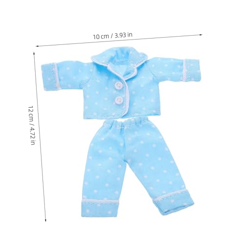 minkissy Mini Puppenschlafanzug mit Schlafmaske Weiche Baumwoll Puppenkleidung für Bjd Puppen Komfortable Freizeit und Schlafanzug Outfits Detailreiches Puppenzubehör für Kreatives von minkissy
