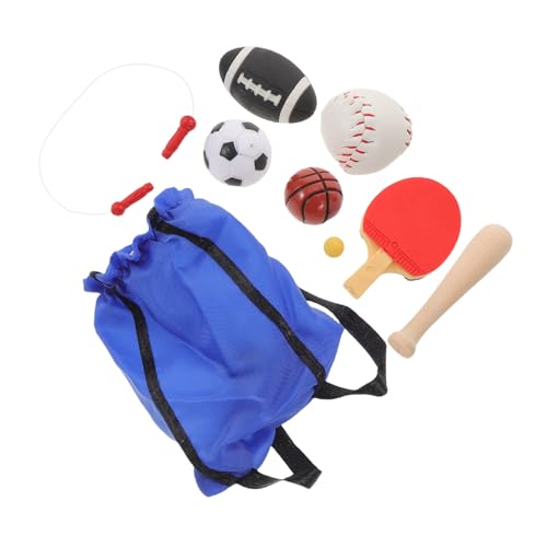 minkissy Mini Sportausrüstung Miniaturartikel Sportartikel Fußballfigur Mini Springseil Fußball Modellzubehör Harz von minkissy