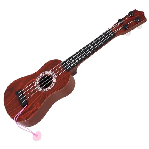 minkissy Mini Ukulele für Robustes Musikinstrument für Kleinkinder für Anfänger Musikalischen Frühbildung Rote Braune Farbe Geschenkbox von minkissy