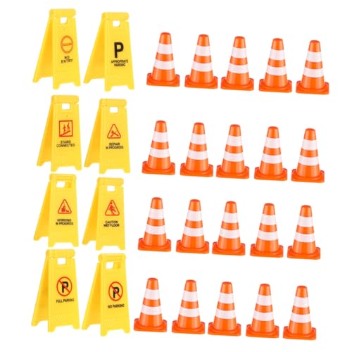 minkissy Mini Verkehrsschilder und Spielset für Lernspielzeug aus Sicherem Kunststoff mit Abnehmbaren zur Motorischer Fähigkeiten und Verkehrsregelnverständnis von minkissy