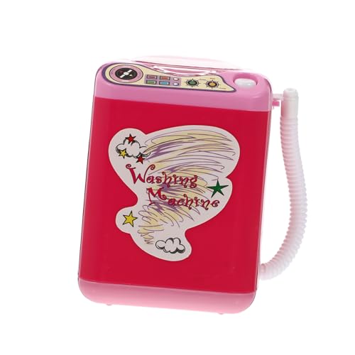 minkissy Mini Waschmaschine für Kreative Makeup Pinselreinigung Sicher und Schadstofffrei Fördert Feinmotorik Lernspielzeug für Mädchen Kompakte Rotes Farbdesign von minkissy