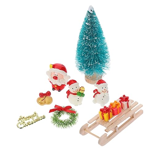 minkissy Mini Weihnachtsdeko Teilig Miniatur Weihnachtsornamente Puppenhaus Dekoration DIY Weihnachts Szene für Gestaltung Geschenkidee von minkissy