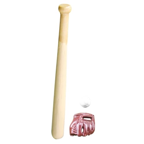 minkissy Miniatur Baseball mit Schläger Handschuh und Ball Dekorative Spielzeugaccessoires für Puppenhäuser und Spielszene Sicher und Lebensecht zum Verschenken von minkissy