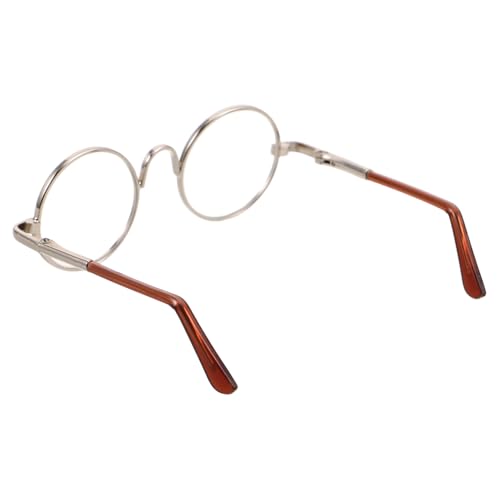 minkissy Miniatur Brille Puppe Silber Rund Leicht DIY Basteln Accessoire Puppenhaus Dekoration Kreative Verkleidung Eyewear Props für Puppen Kleider von minkissy