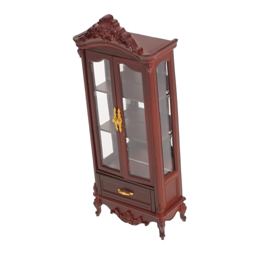 minkissy Miniatur Bücherregal Schrank Doppel Tür Weinregal Miniatur Möbel Puppenhaus Zubehör für Wohnzimmer Mikro Szene Sammler von minkissy