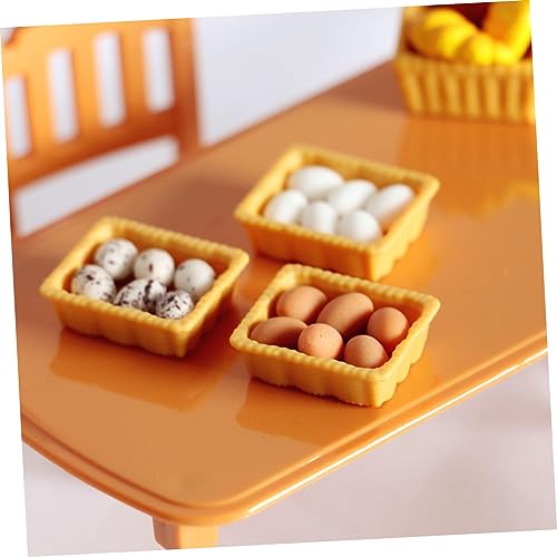 minkissy Miniatur Eierkorb mit Simulierten Eiern und Körben Umweltfreundliche Mini Dekoration für Puppenhaus Bastelset Realistische Miniatur Ornamente für DIY Landschaften und Spielküchen von minkissy