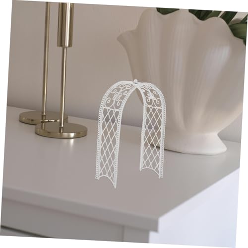 minkissy Miniatur Eisenbogen für Puppenhaus Hochzeit Stabiles Deko Arch mit Blumenverzierung Vielseitig Einsetzbar für DIY Basteln Kompakt und Robust für Miniaturhaus Gestaltung von minkissy