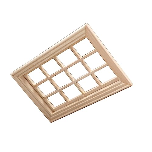 minkissy Miniatur Fenster Modell aus Robustem Holz Rechteckiger Rahmen Realistische Mini Haus Dekoration für DIY und Mikro Landschaft Vielseitig als Puppenhaus Accessoire und Fotorequisite von minkissy