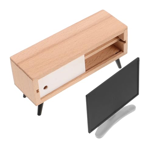 minkissy Miniatur Fernseher mit Tv Schrank für Puppenhaus Maßstab Wohnzimmer Möbel Dekoration Interaktives mit Realistischem LCD Display Accessoire für Puppenhaus Dekoration minkissy Miniatur Fernseher mit Tv Schrank für Puppenhaus Maßstab Wohnzimmer Möbel Dekoration Interaktives mit Realistischem LCD Display Accessoire für Puppenhaus Dekoration von minkissy