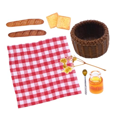 minkissy Miniatur Frühstücksset Teilig Miniaturbrotkorb mit Realistischen Brotsimulationen für Puppenhaus Dekoration und Lebensmitteln Detailreiche Miniaturmodelle Vielseitig Einsetzbar von minkissy