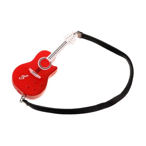 minkissy Miniatur Gitarre Modell Puppenhaus Zubehör Rotes Puppen Musikinstrument Dekoration für von minkissy