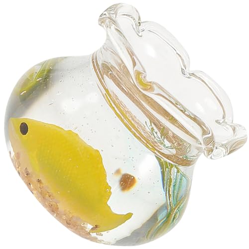 minkissy Miniatur Goldfischtank aus Rundes Aquarium für Puppenhaus für Kleine Hausdekorationen und Kreative Szenen Zufällige Farben Erhältlich von minkissy