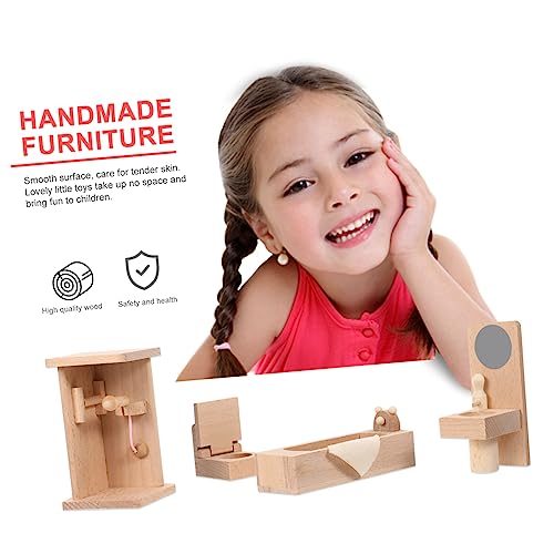 minkissy Miniatur Holz Puppenhaus Möbel Badezimmer Simulation aus Sicherem Glattem Holz Handgefertigt Naturfarbig als Dekoratives Modell für Ab Jahren minkissy Miniatur Holz Puppenhaus Möbel Badezimmer Simulation aus Sicherem Glattem Holz Handgefertigt Naturfarbig als Dekoratives Modell für Ab Jahren von minkissy