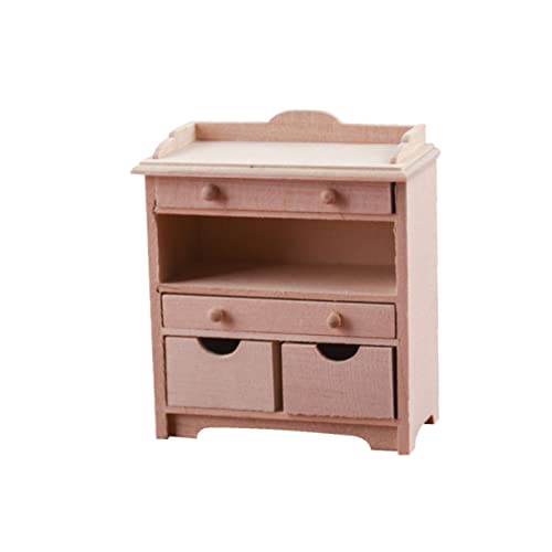 minkissy Miniatur Holzschublade Puppenhaus Möbelstabiles Geruchsfreies Holzschrank Ornament für DIY Malen und Langlebiges Puppenhaus Zubehör und Desktop Deko von minkissy