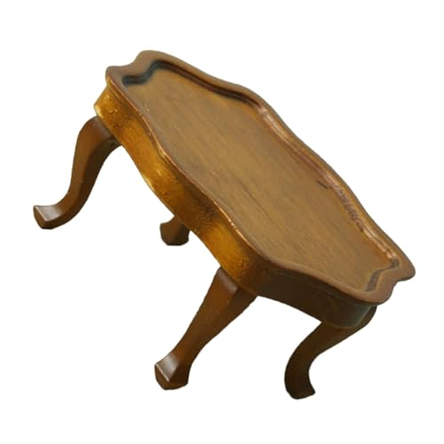 minkissy Miniatur Möbel Runder Miniatur Tisch Beistelltisch Puppenhaus Dekoration Modell Kompakt Vielseitig für Puppenstube Wohnzimmer von minkissy