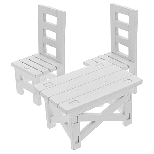 minkissy Miniatur Möbel Set für Puppenhaus Teiliges Set Stühle Tisch aus Hochwertigem für Kreatives Rollenspiel für Puppenhaus Dekoration von minkissy