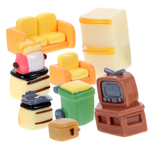 minkissy Miniatur Möbelset Mini Sofa Puppenhaus Deko Landschaftsmodell Detailreich Kreatives Bastelset für Innen Außen Dekoration Fotorequisiten von minkissy