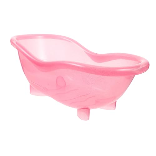 minkissy Miniatur Puppenhaus Badewanne aus Kunststoff Langlebiges Puppenzubehör Dekorative Mini Badezimmereinrichtung Vielseitiges Miniatur für Puppenhaus und Fotoshooting Rosa Badewanne von minkissy