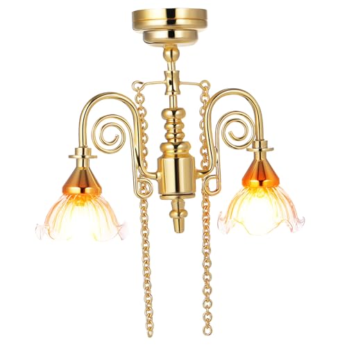 minkissy Miniatur Puppenhaus Deckenlampe Metall LED Licht Warmweiß Langlebig Stilvoll für Puppenmöbel Wohnzimmer Schlafzimmer Dekoration minkissy Miniatur Puppenhaus Deckenlampe Metall LED Licht Warmweiß Langlebig Stilvoll für Puppenmöbel Wohnzimmer Schlafzimmer Dekoration von minkissy