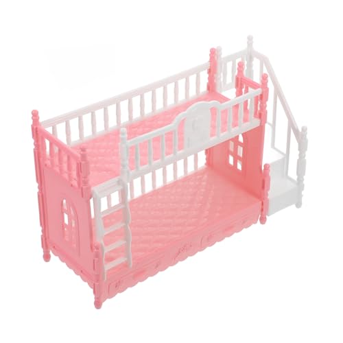 minkissy Miniatur Puppenhaus Möbel Etagenbett mit Leiter Stabiles Vielseitiges Puppenmöbel für Schlafzimmer Szene für Miniatur Puppen und Zubehör Fein Verarbeitet Langlebig von minkissy