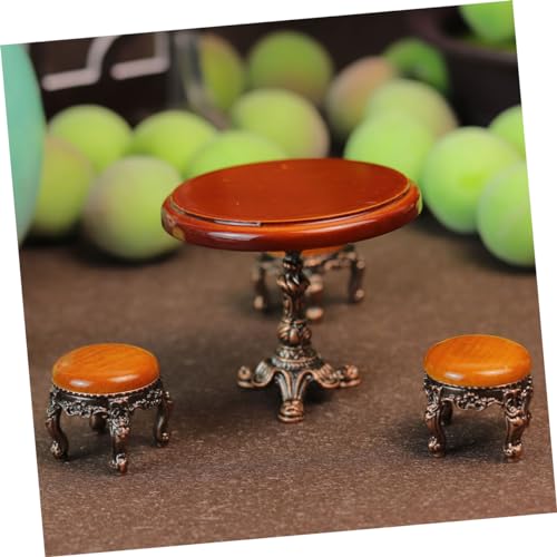 minkissy Miniatur Puppenhaus Möbel Rund Beistelltisch aus Holz Stabiles Modell Dekorativer Kleiner Tisch für Puppenhaus Kreatives Zubehör für Miniaturzimmer von minkissy