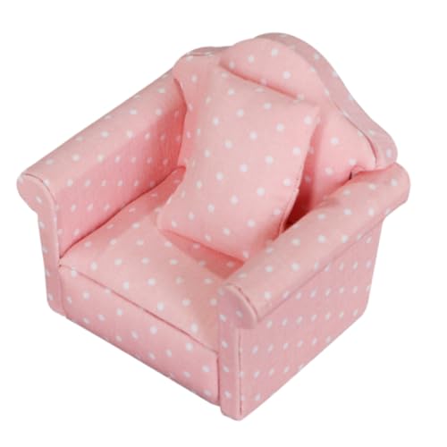 minkissy Miniatur Puppenhaus Sofa mit Kissen Rosa Gepunktetes Wohnzimmer Möbel Dekoration Realistisches Mini Sofa für Puppenhaus Zubehör minkissy Miniatur Puppenhaus Sofa mit Kissen Rosa Gepunktetes Wohnzimmer Möbel Dekoration Realistisches Mini Sofa für Puppenhaus Zubehör von minkissy
