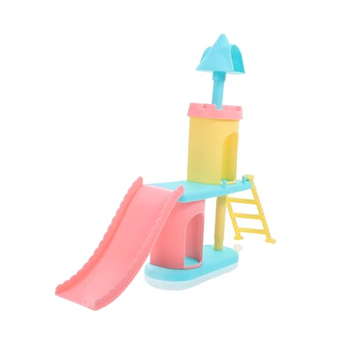 minkissy Miniatur Puppenhaus Spielplatz Modell DIY Puppenhaus Dekoration mit Rutschbahn Leichtes Glattes Material für Kinderzimmer und Farbenfrohes Puppenzubehör für Kreatives von minkissy