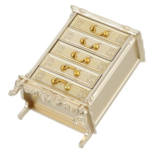 minkissy Miniatur Puppenhausmöbel Retro Stil Miniatur Sideboard für Wohnzimmer und Schlafzimmer Kunststoff Modellschrank Realistisches Sammler und Kinderspiel Zubehör von minkissy