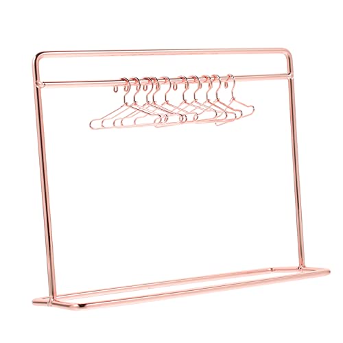 minkissy Miniatur Puppenkleiderständer Teiliges mit Metallbügeln und Kleinem Roségoldfarbenem Garderobenständer Platzsparend Schonend für Puppenkleidung für Puppenzubehör und Miniaturmöbel von minkissy