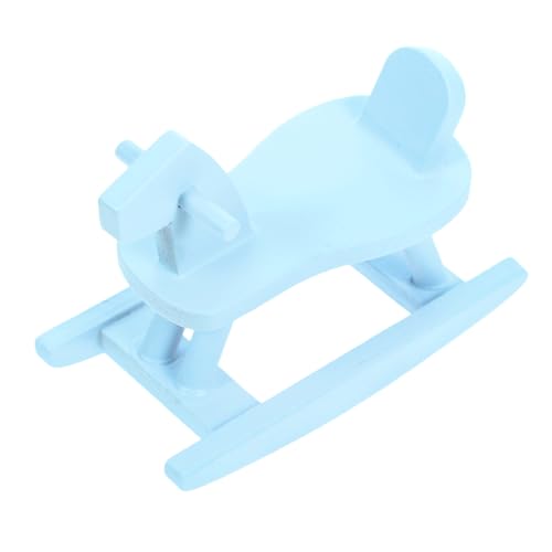 minkissy Miniatur Schaukelpferd Holzmodell Puppenhaus Möbel Dekoration Miniaturmöbel Realistische Handgefertigte Mini Holzfigur für Puppenhaus Zubehör Wohnzimmer Schlafzimmer von minkissy