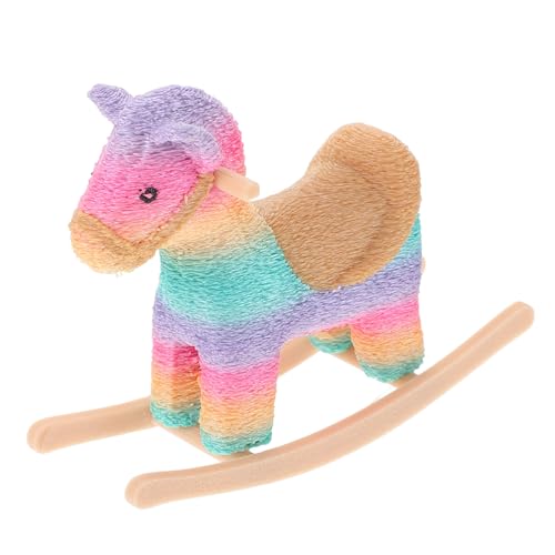 minkissy Miniatur Schaukelpferd aus Robustem Material Detailreiches Puppenhaus Möbel Vielseitig für DIY Bastelprojekte für Puppenstuben und Miniaturhäuser Kreative Dekoration für Sammler von minkissy