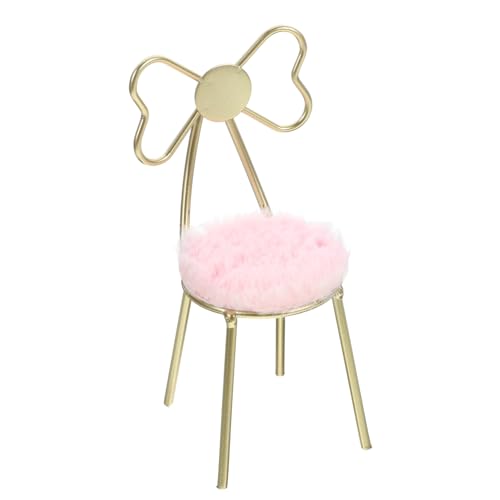 minkissy Miniatur Schmetterlingsstuhl mit Rosa Sitzkissen Miniaturmöbel Puppenhaus Deko Handgefertigt Robust Realistisch für DIY Bastelbedarf Wohnzimmer Schlafzimmer von minkissy