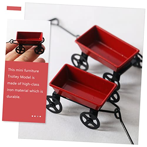 minkissy Miniatur Schubkarre aus Hochwertigem Dekoratives Gartenmodell Puppenhaus Zubehör für DIY Landschafts und Feengarten Dekoration Robustes Design Vielseitig Einsetzbar von minkissy