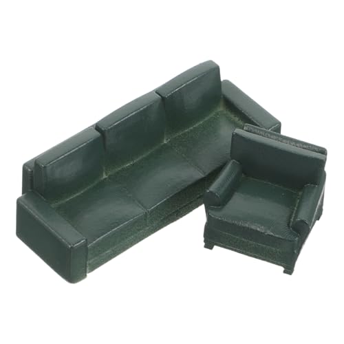 minkissy Miniatur-Sofa Maßstab Realistische Puppenhaus-möbel aus Resin Detailgetreues in Grün für Kreativen DIY und Mini-raumdekoration von minkissy