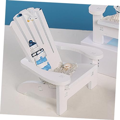 minkissy Miniatur Strandstuhl Deko Modell Detailgetreuer Weißer Klappliegestuhl für Puppenhaus Mediterrane Mikrolandschaft Geeignet für Mini Haus und DIY Dekoration von minkissy
