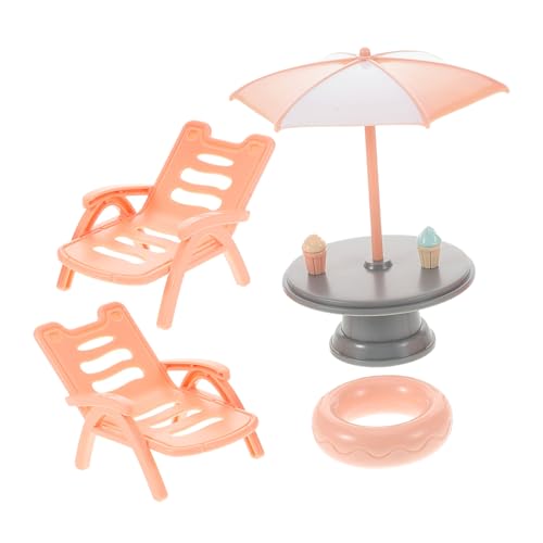 minkissy Miniatur Strandstuhl Set mit Sonnenschirm Schwimmring Puppenhaus Dekoration Vielseitiges Beach Playset für Detailreiche Strandspielzeug Szene für Zuhause und Schule minkissy Miniatur Strandstuhl Set mit Sonnenschirm Schwimmring Puppenhaus Dekoration Vielseitiges Beach Playset für Detailreiche Strandspielzeug Szene für Zuhause und Schule von minkissy