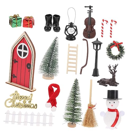 minkissy Miniatur Weihnachts Deko Holzhaus Einzigartige DIY Miniatur Hausdeko Detailreich Langlebig Handgefertigt für Weihnachtsbastelei Kompakt und Realistisch Gestaltet von minkissy