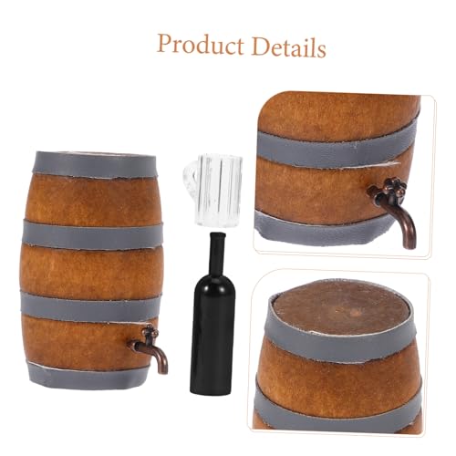 minkissy Miniatur Wein Fass mit Flasche und Becher Langlebiges Puppenhaus Deko Zubehör Detailreiche Kleine Weinbar Modelle für Mikro Landschaften und Tischdekoration minkissy Miniatur Wein Fass mit Flasche und Becher Langlebiges Puppenhaus Deko Zubehör Detailreiche Kleine Weinbar Modelle für Mikro Landschaften und Tischdekoration von minkissy